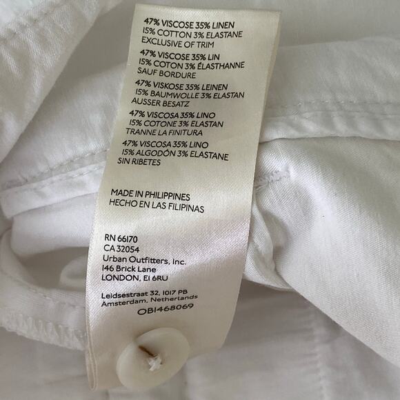 Maeve Naomi Wide Leg Pants Size 10 White Linen Magic Fabric Casual Anthropologie - Picture 11 of 13